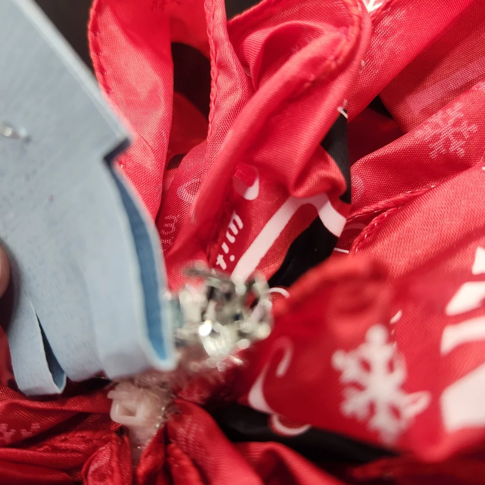 Festive Red and Silver Ribbon Christmas Bow Hair Barrette Clip